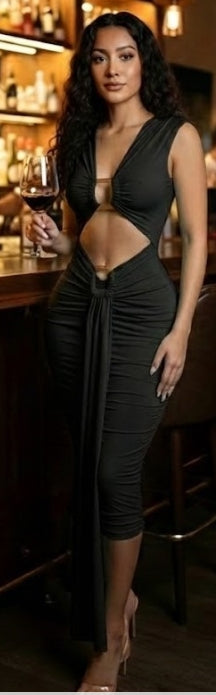 Amalfi Nights Midi-Black