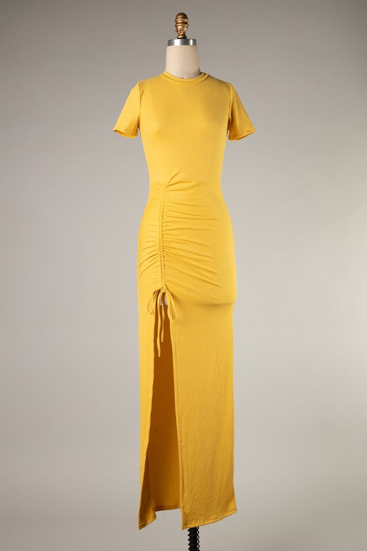 Slit With It Midi - Yellow